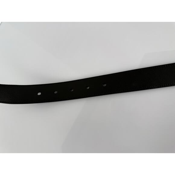 Saint Laurent Black Leather YSL Silver Hardware Women's Belt 75" Length - Picture 5 of 7